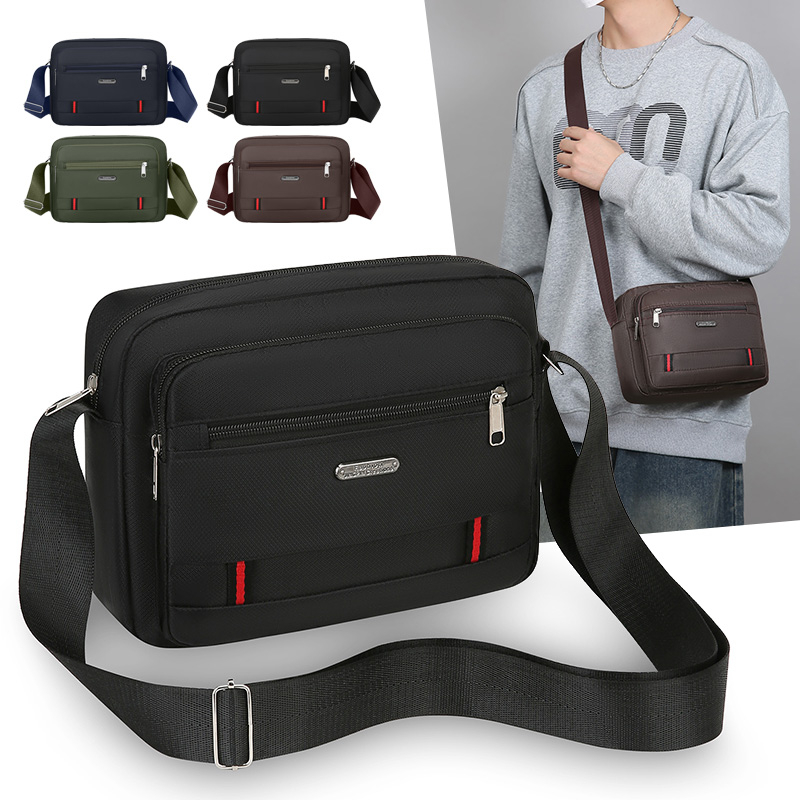 Tablet Shoulder Bag - Men's Nylon Crossbody Bag Large CapacityMulti