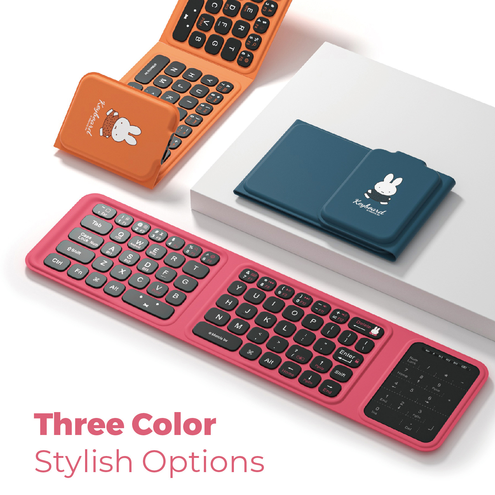 Fire Tablet Accessories - Miffy Triple fold keyboard Cute Anime
