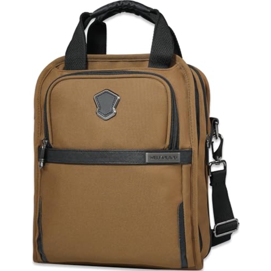 Tablet Shoulder Bag - 14-Pockets Travel Messenger Bag for Men