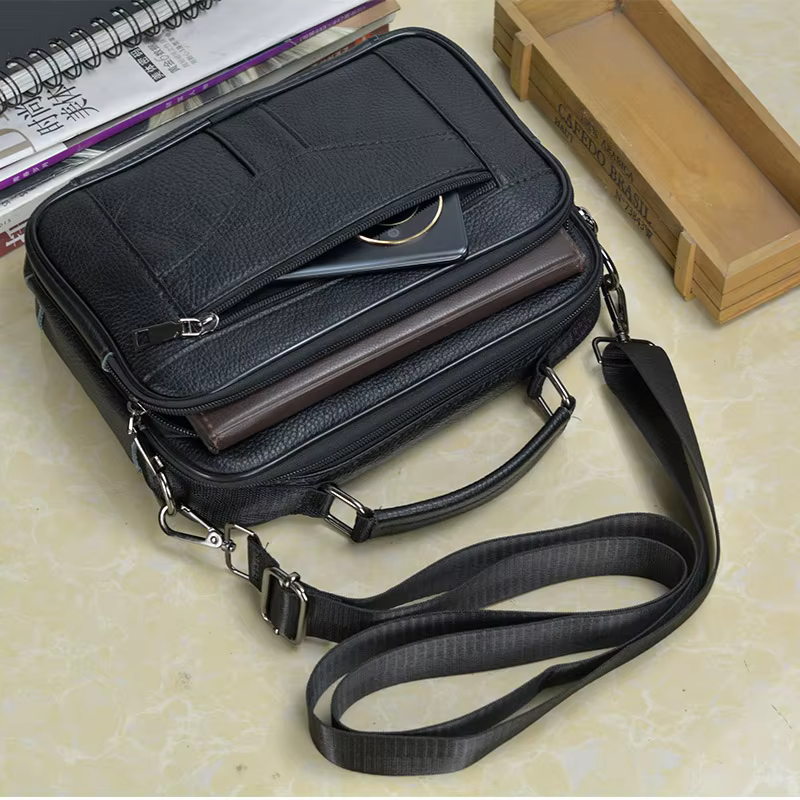 Small Men's Genuine Leather Sh - Tablet Shoulder Bag 评论和价格