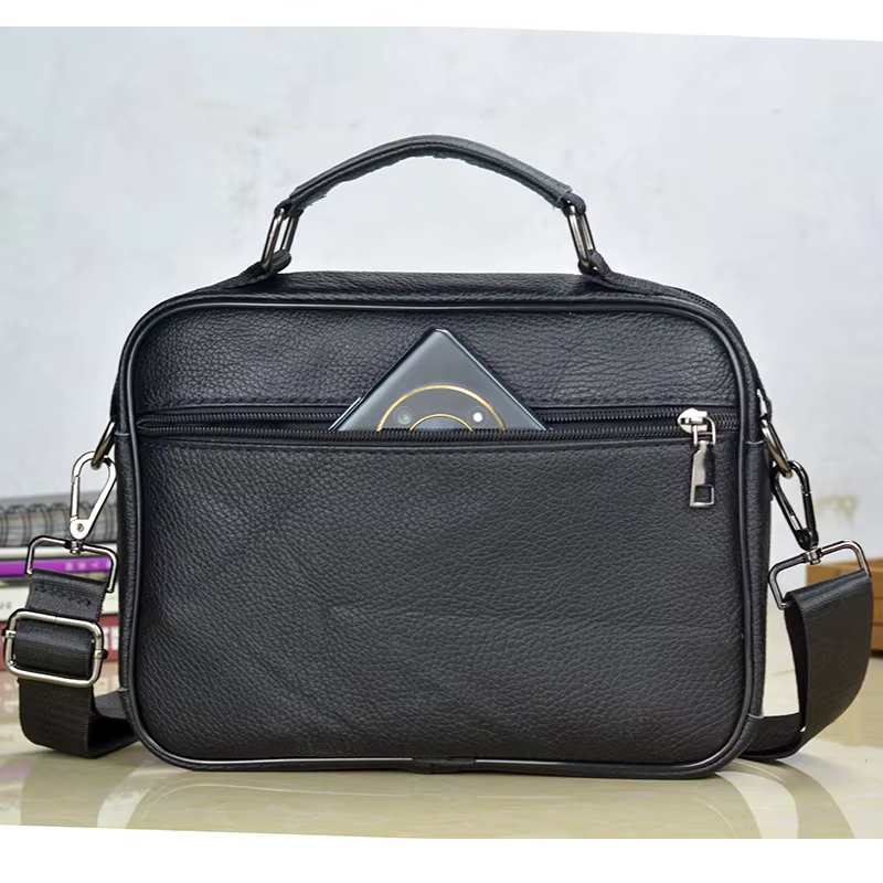 Small Men's Genuine Leather Sh - Tablet Shoulder Bag 评论和价格