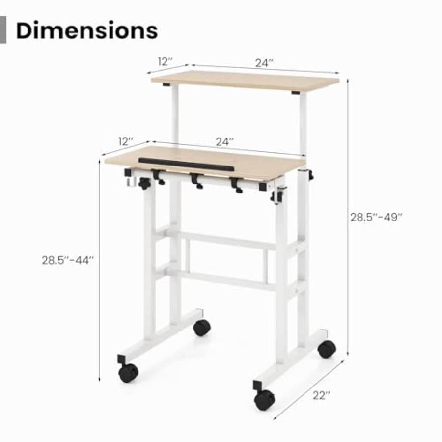 Mobile Standing Desk Height-Ad - Mobile & Tablet Accessories 评论和价格