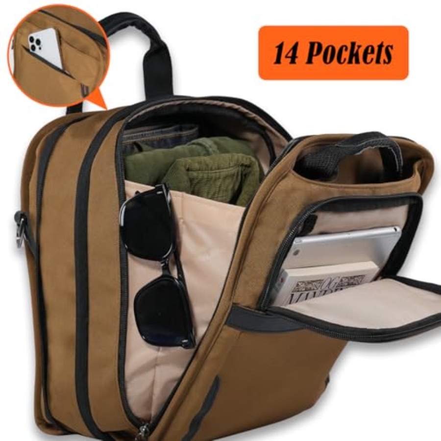 14-Pockets Travel Messenger Ba - Tablet Shoulder Bag 评论和价格