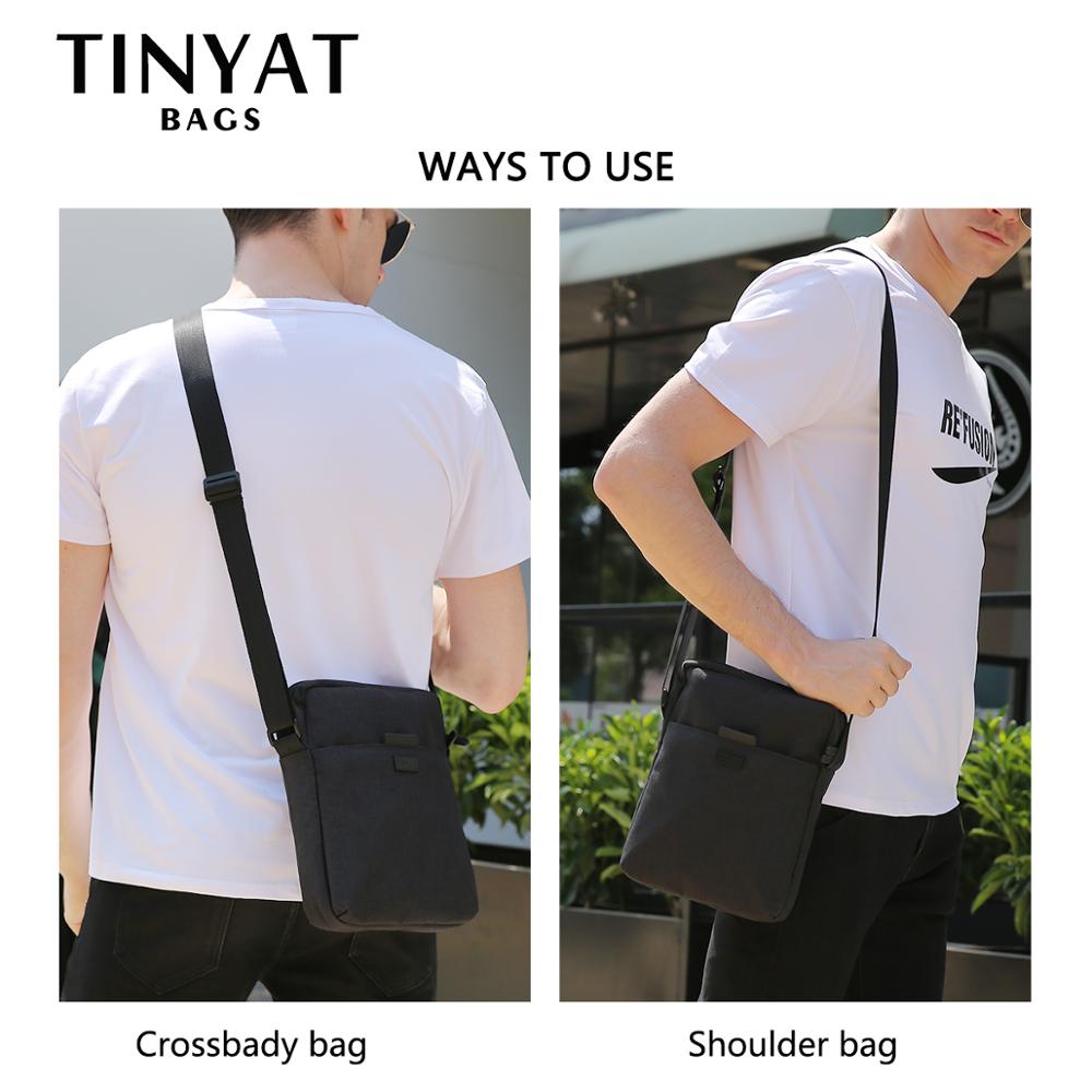 TINYAT Men's Bags Light Canvas - Tablet Shoulder Bag 评论和价格