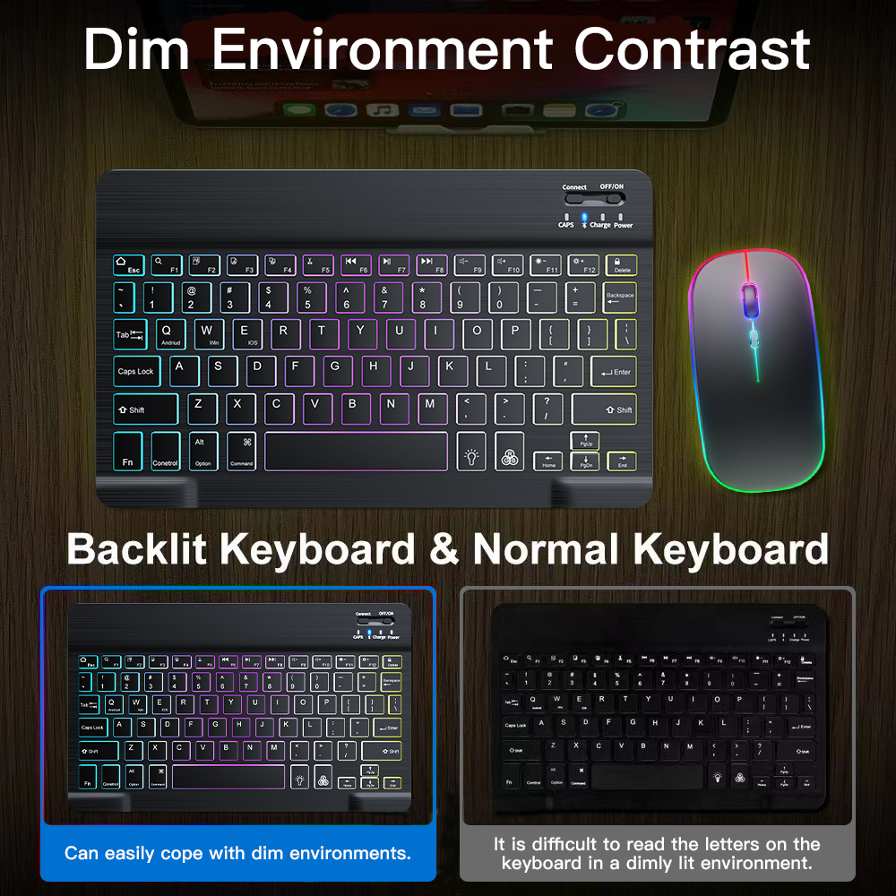 Backlit Backlight Bluetooth Ke - Tablet Accessories For Gaming 评论和价格