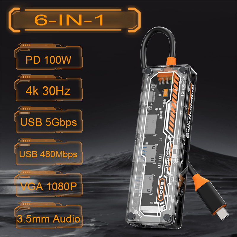 6-in-1 USB C Hub for MacBook P - Usb Hub Type C 评论和价格