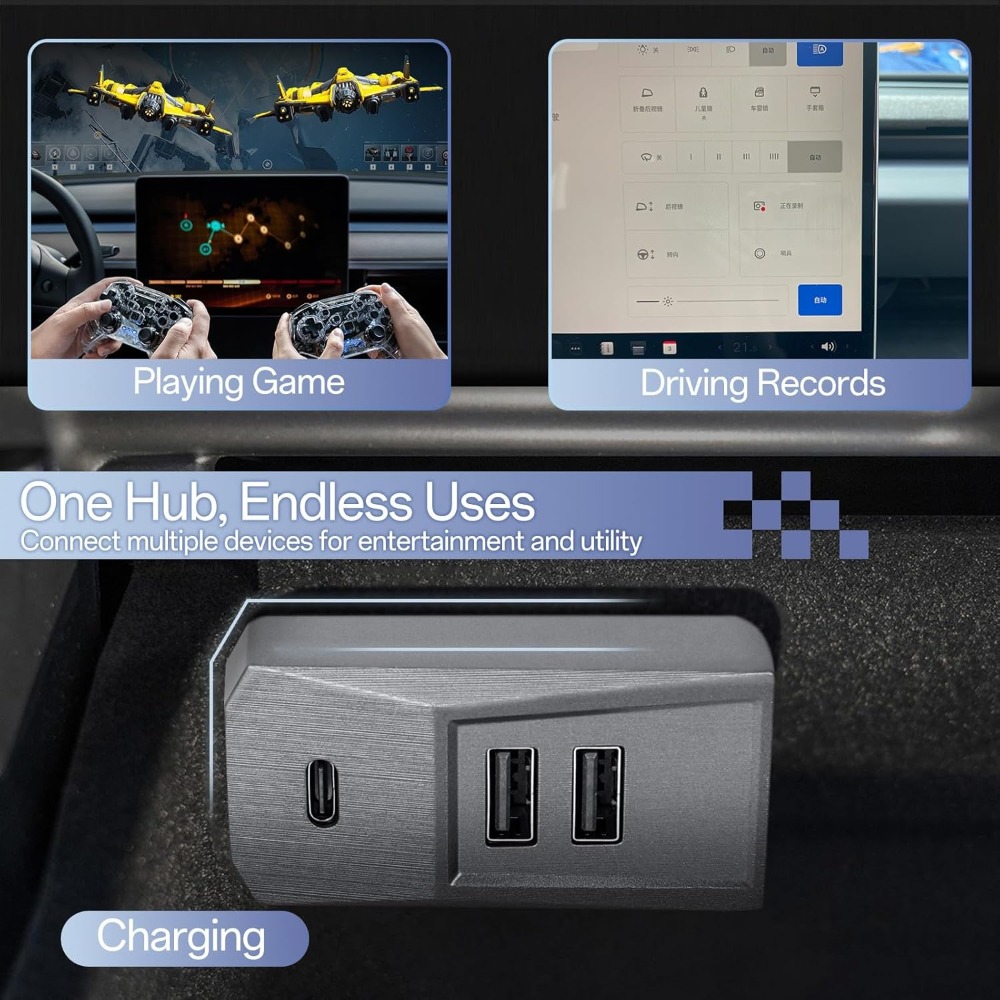 Plug and Play 4 Port Glovebox  - Usb Hub Type C 评论和价格