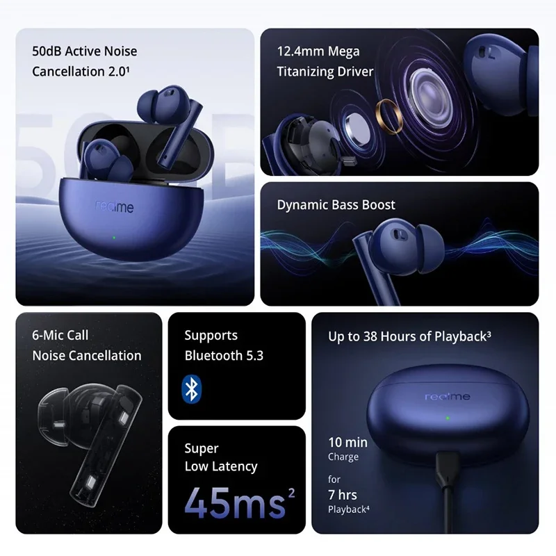 Original Realme Buds Air 5 Ear - Realme Tablet Accessories 评论和价格