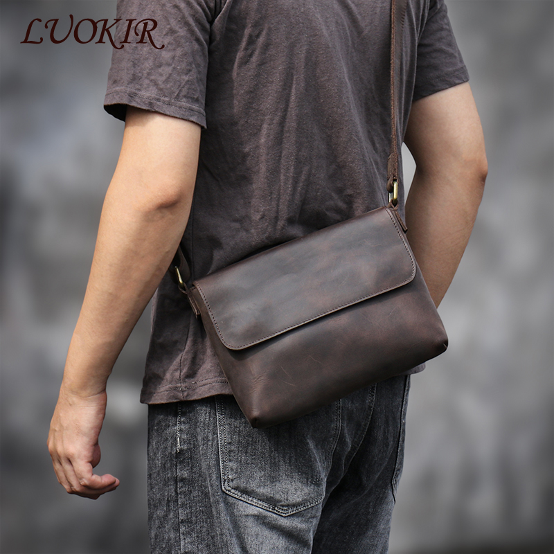 LUOKIR Men's Genuine Leather S - Tablet Shoulder Bag 评论和价格