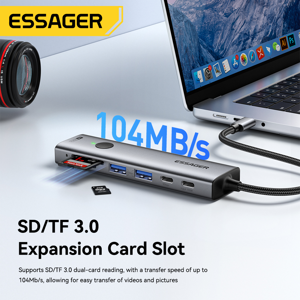 Essager USB C HUB 4K 7-in-1 Ty - Usb Hub Type C 评论和价格