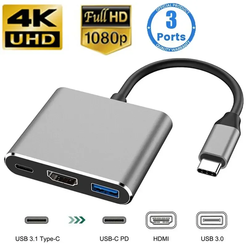 Type-C 3-in-1 Multiport Adapte - Usb Hub Type C 评论和价格