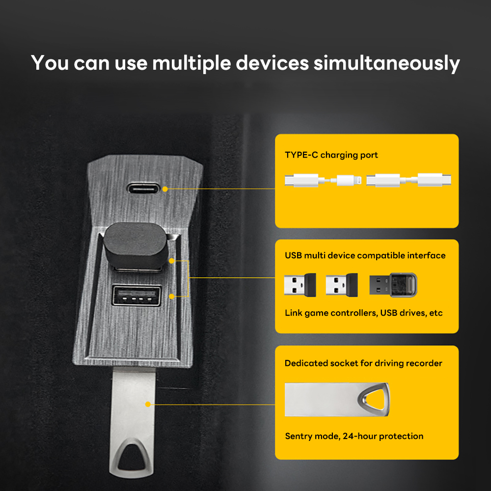Glovebox USB Hub For Tesla New - Usb Hub Type C 评论和价格